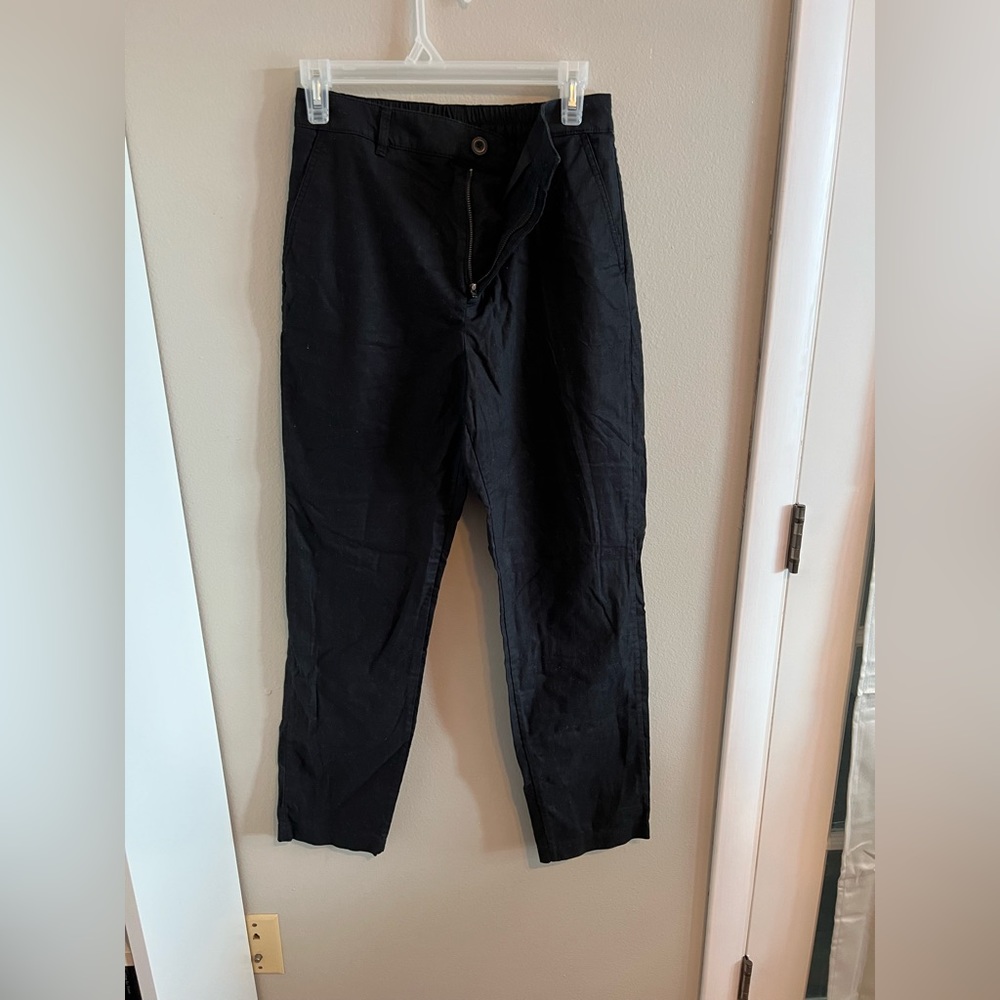 NWOT Uniqlo linen trousers, black, size S